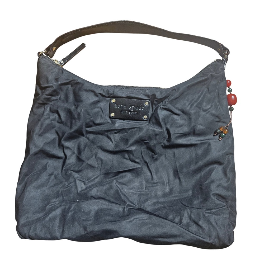 Kate Spade New York Flat Serena Clinton Street Hobo Shoulder Bag Polka Dot Nylon